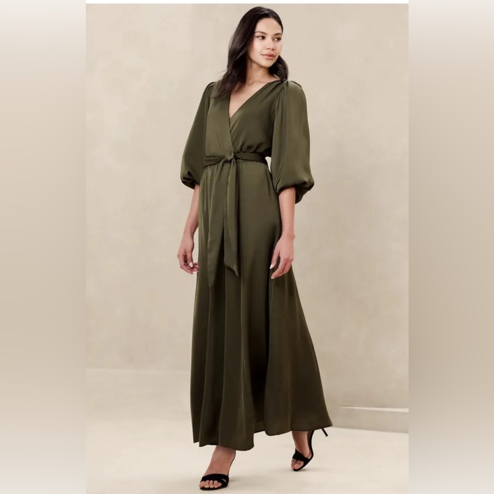 Camo Green Maxi Dress, Size Small Petite
